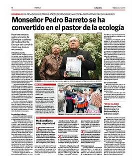 Monseñor Barreto, pastor de la ecología