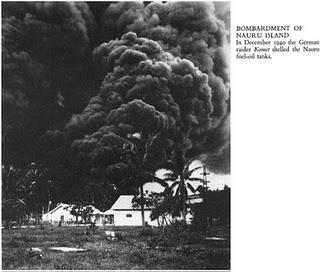 El Komet bombardea las instalaciones de fosfato en Nauru - 27/12/1940.