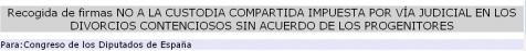 Firma contra la custodia compartida impuesta