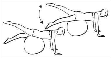 Ejercicio para glúteos con pelota gigante Ejercicio para glúteos con pelota gigante