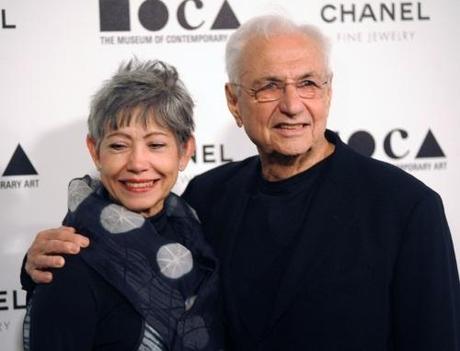 Architect Frank Gehry (R) and his wife Berta Gehry arrive at the Museum of Contemporary Art (MOCA) annual gala in Los Angeles on November 13, 2010.  UPI/Jim Ruymen Photo via Newscom