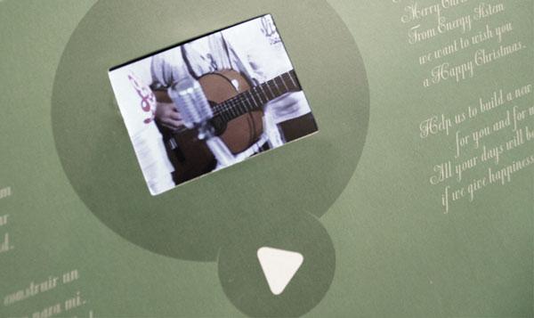Postal navideña con vídeo incorporada