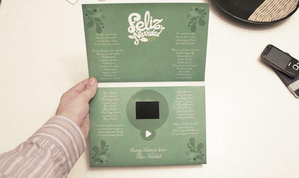 Postal navideña con vídeo incorporada