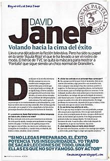 David Janer, volando hacia la cima del éxitoSuplemento El...