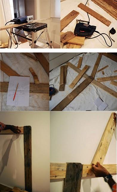 Perchero árbol con tablones de palet