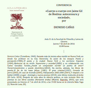 Dionisio Cañas en Letras