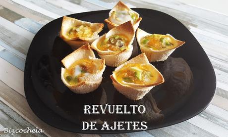 CANASTILLAS DE PAN DE MOLDE CON REVUELTO DE AJETES