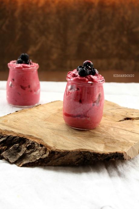 Mousse vegana de coco y frambuesas #singluten #sinlactosa