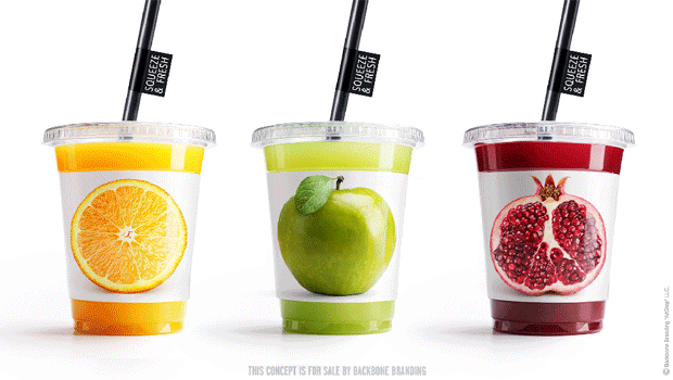 El diseño de estos vasos de zumo es realmente genial
