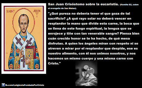 Una cita más de San Juan Crisóstomo sobre la eucaristía.