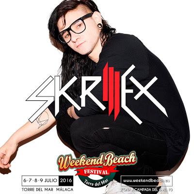 Skrillex, en exclusiva en el Weekend Beach Festival 2016