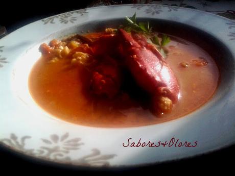SOPA DE BOGAVANTE  Y RAPE .....OCASIONES IMPORTANTES EN FAMILIA