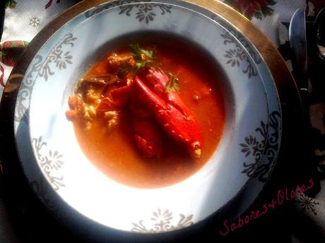 SOPA DE BOGAVANTE  Y RAPE .....OCASIONES IMPORTANTES EN FAMILIA