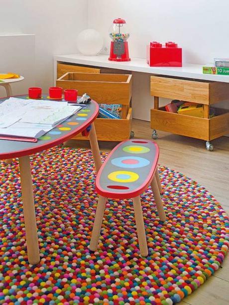 Distribucion alargada. Como sacarle el maximo provecho alfombra de bolas