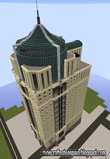 Réplica Minecraft del rascacielos 121 West Trade Building, de Charlotte, Carolina del Norte, Estados Unidos.