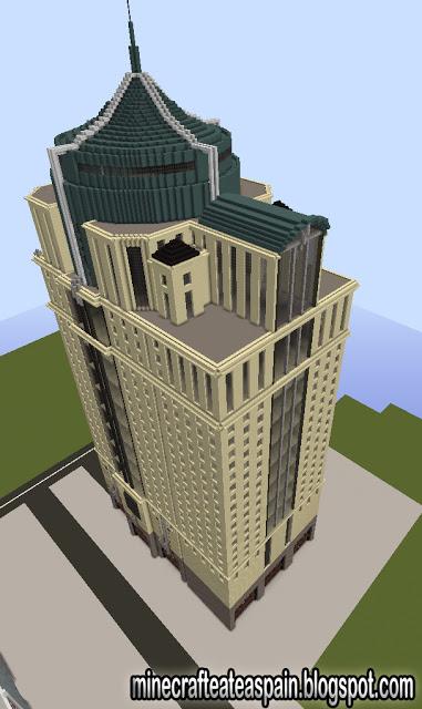 Réplica Minecraft del rascacielos 121 West Trade Building, de Charlotte, Carolina del Norte, Estados Unidos.
