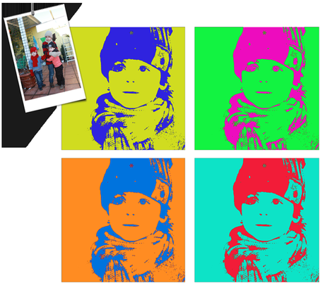 customized Andy Warhol portraits to decorate kid's rooms