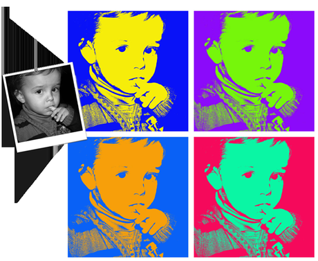 posters infantiles personalizados estilo Andy Warhol