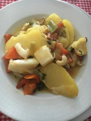 Sepia Al Horno Con Verduras