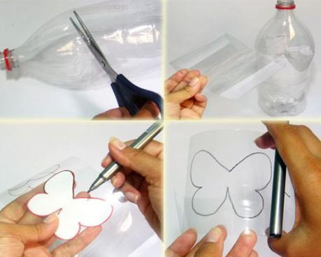 Como hacer mariposas reciclando botellas de plastico