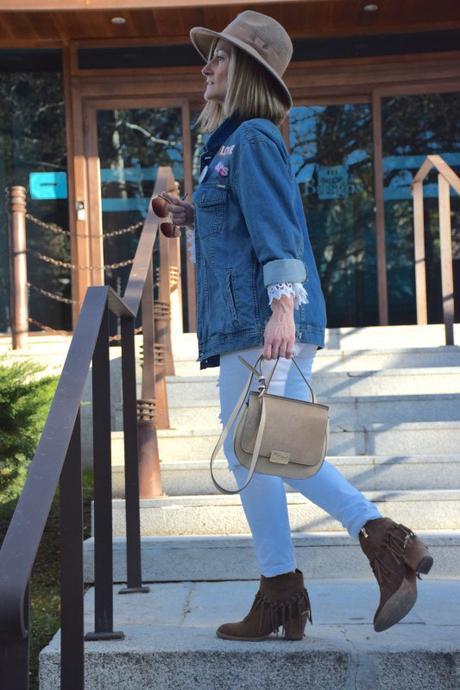 Denim jacket with patches