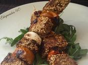 Brochetas atún sésamo