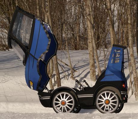 La bicicleta-coche PodRide, un práctico vehículo para desplazarse por la ciudad y nieve