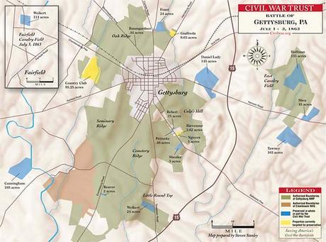 mapa batalla gettysburg