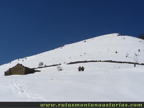 Subiendo la Burra Blanca con nieve