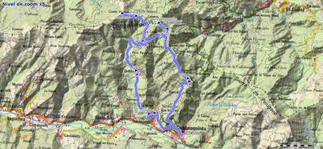 Mapa ruta Burra Blanca y Cueto Ventoso desde Cabañaquinta