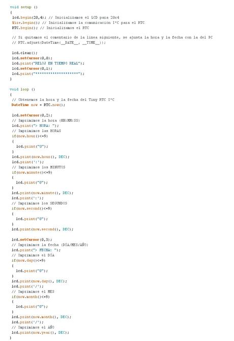 Reloj en tiempo real Tiny RTC I²C con LCD 2004