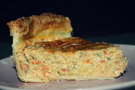 BROCOLI CON GARBANZOS EN SOJA Y ESPECIAS & PASTEL DE SALMON CON VERDURAS