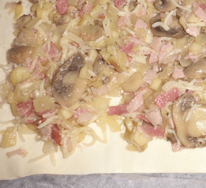 empanada de champiñones y beicon