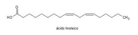 ácido linoleico C-18:2 (n=6) es un ácido graso insaturado de la serie omega-6