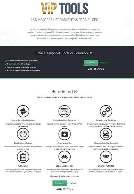 Herramientas SEO VIP Tools de ForoBlackhat