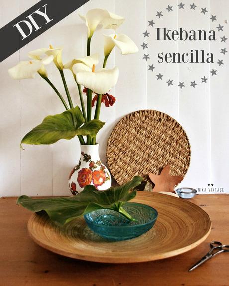 Diy floral en el que haremos un arreglo o un centro oriental, ikebana sencillo con una preciosa Cala