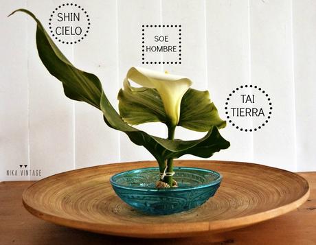 Diy floral en el que haremos un arreglo o un centro oriental, ikebana sencillo con una preciosa Cala