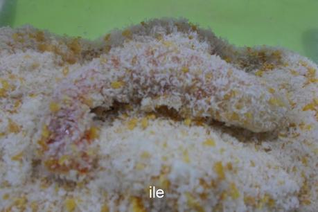 Gambas o langostinos rebozados en coco