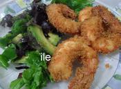 Gambas langostinos rebozados coco