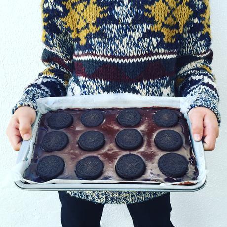 Brownie de oreo de chocolate con ganache de chocolate Brownie de oreo Adrian