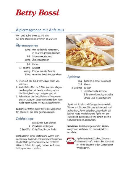 Älplermagronen mit Apfelmus - Cocinas del Mundo (Suiza)