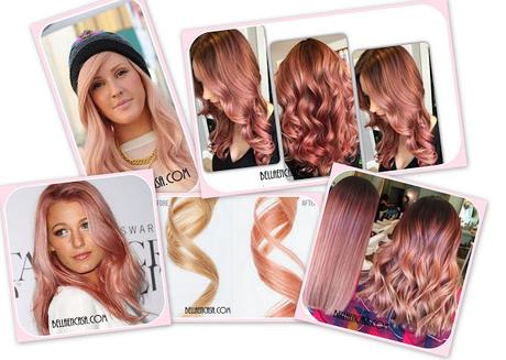 Oro Rosado en el cabello, Fórmulas de color para lograrlo.