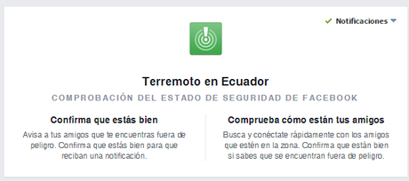 Facebook activó un sistema de alerta después del sismo en Ecuador