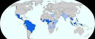 mapa paises con zika