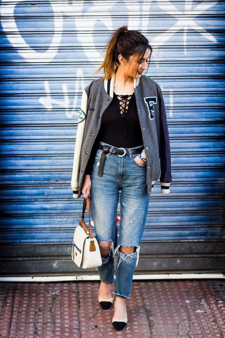 Slingback Shoes And Bomber Jacket