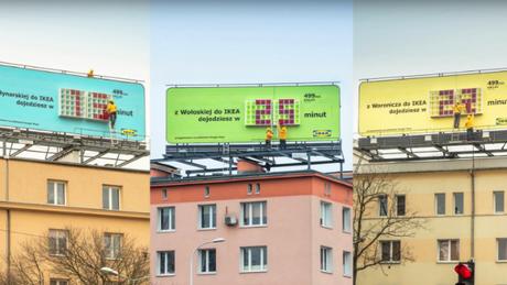 IKEA transforma sus estanterías Kallax en contadores en esta campaña de exterior