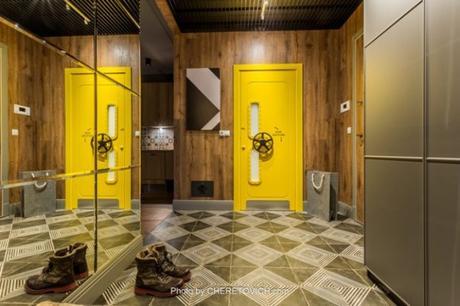 Clásico con toques citricos yellow metalic door