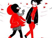 ilustraciones graciosas románticas representan gestos cariño espontáneos