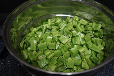 Judías verdes con cebolla y jamón