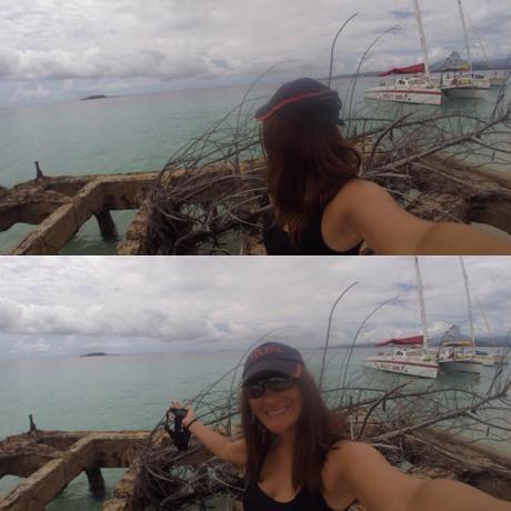 Foto desde Icacos. A la izquierda el catamarán de Salty Dog. Puerto Rico.